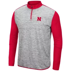 Men's Colosseum Heathered Gray/Scarlet Nebraska Huskers Prospect Quarter-Zip Jacket -Colosseum shop 5401849 ALT2