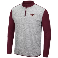 Men's Colosseum Heathered Gray/Maroon Virginia Tech Hokies Prospect Quarter-Zip Jacket -Colosseum shop 5402075 ALT2