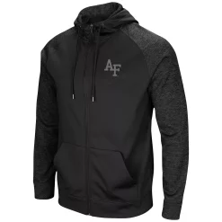 Men's Colosseum Black Air Force Falcons Blackout 3.0 Tonal Raglan Full-Zip Hoodie -Colosseum shop 5411061 ALT2