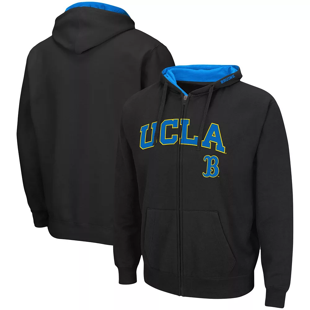 Men's Colosseum Black UCLA Bruins Arch & Logo 3.0 Full-Zip Hoodie 2 Men's Colosseum Black UCLA Bruins Arch & Logo 3.0 Full-Zip Hoodie - Image 2