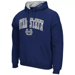 Men's Colosseum Navy Utah State Aggies Arch and Logo Pullover Hoodie -Colosseum shop 5413057 ALT2