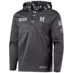 Men's Colosseum Charcoal Maryland Terrapins OHT Military Appreciation Digital Camo Quarter-Zip Hoodie -Colosseum shop 5413196 ALT2