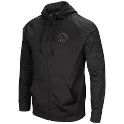 Men's Colosseum Black Boise State Broncos Blackout 3.0 Tonal Raglan Full-Zip Hoodie -Colosseum shop 5413508 ALT2