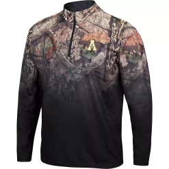 Men's Colosseum Black Appalachian State Mountaineers Mossy Oak Fleet II Quarter-Zip Jacket -Colosseum shop 5413525 ALT2