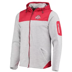 Men's Colosseum Heathered Gray/Scarlet Ohio State Buckeyes Schwartz Full-Zip Hoodie Jacket -Colosseum shop 5414603 ALT2