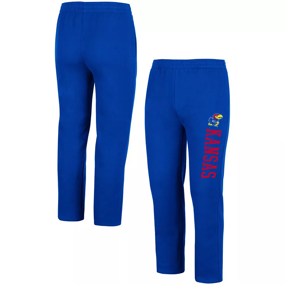 Men's Colosseum Royal Kansas Jayhawks Fleece Pants 1 Men's Colosseum Royal Kansas Jayhawks Fleece Pants