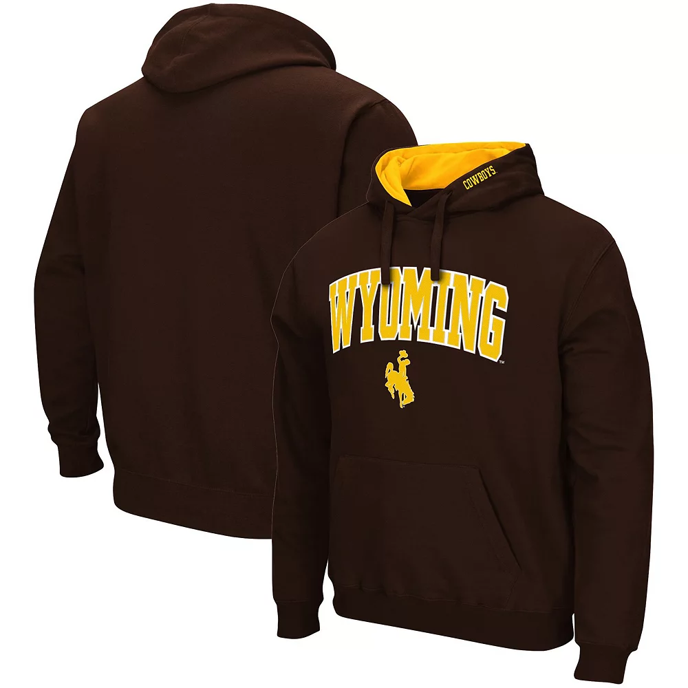 Men's Colosseum Brown Wyoming Cowboys Arch and Logo Pullover Hoodie 2 Men's Colosseum Brown Wyoming Cowboys Arch and Logo Pullover Hoodie - Image 2