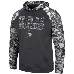Men's Colosseum Charcoal USC Trojans Big & Tall OHT Military Appreciation Digi Camo Raglan Pullover Hoodie -Colosseum shop 5416536 ALT2