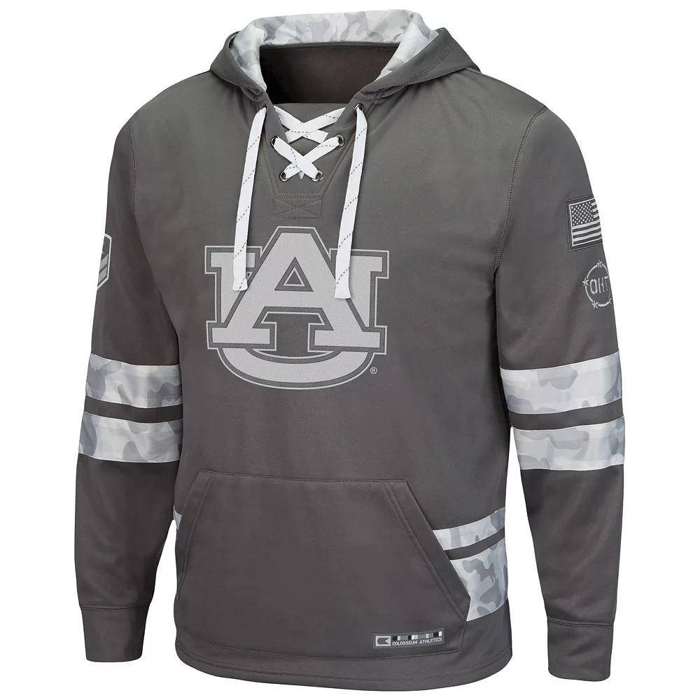Men's Colosseum Gray Auburn Tigers OHT Military Appreciation Lace-Up Pullover Hoodie 3 Men's Colosseum Gray Auburn Tigers OHT Military Appreciation Lace-Up Pullover Hoodie - Image 3