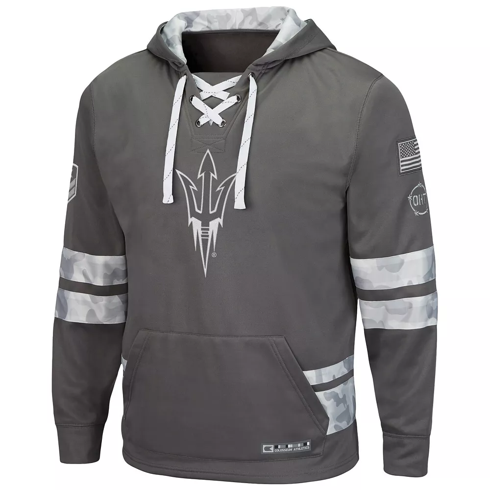 Men's Colosseum Gray Arizona State Sun Devils OHT Military Appreciation Arctic Camo Lace-Up Pullover Hoodie 3 Men's Colosseum Gray Arizona State Sun Devils OHT Military Appreciation Arctic Camo Lace-Up Pullover Hoodie - Image 3