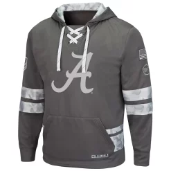 Men's Colosseum Gray Alabama Crimson Tide OHT Military Appreciation Lace-Up Pullover Hoodie -Colosseum shop 5418984 ALT2