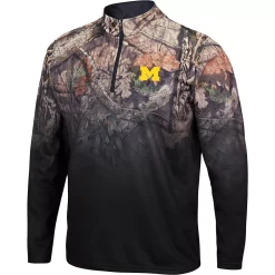 Men's Colosseum Black Michigan Wolverines Mossy Oak Fleet II Quarter-Zip Jacket -Colosseum shop 5419136 ALT2