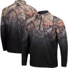 Men's Colosseum Black Indiana Hoosiers Mossy Oak Fleet II Quarter-Zip Jacket