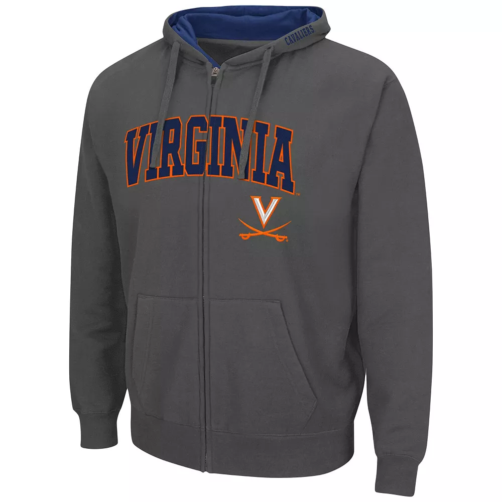 Men's Colosseum Charcoal Virginia Cavaliers Arch & Logo 3.0 Full-Zip Hoodie 3 Men's Colosseum Charcoal Virginia Cavaliers Arch & Logo 3.0 Full-Zip Hoodie - Image 3