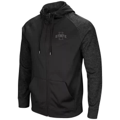 Men's Colosseum Black Iowa State Cyclones Blackout 3.0 Tonal Raglan Full-Zip Hoodie -Colosseum shop 5419650 ALT2