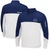 Men's Colosseum Navy/White Penn State Nittany Lions Triple Dog Dare Quarter-Zip Jacket