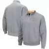 Men's Colosseum Heathered Gray GA Tech Yellow Jackets Tortugas Team Logo Quarter-Zip Jacket