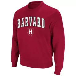 Men's Colosseum Crimson Harvard Crimson Team Arch & Logo Tackle Twill Pullover Sweatshirt -Colosseum shop 5424002 ALT2