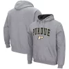 Men's Colosseum Heathered Gray Purdue Boilermakers Arch & Logo 3.0 Pullover Hoodie