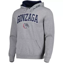 Men's Colosseum Heathered Gray Gonzaga Bulldogs Arch and Logo Pullover Hoodie -Colosseum shop 5425003 ALT2
