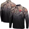 Men's Colosseum Black Wisconsin Badgers Mossy Oak Fleet II Quarter-Zip Jacket