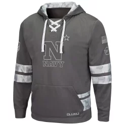 Men's Colosseum Gray Navy Midshipmen OHT Military Appreciation Lace-Up Pullover Hoodie -Colosseum shop 5425678 ALT2