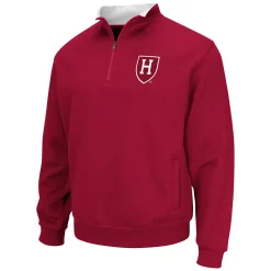 Men's Colosseum Crimson Harvard Crimson Tortugas Team Logo Quarter-Zip Jacket -Colosseum shop 5425692 ALT2