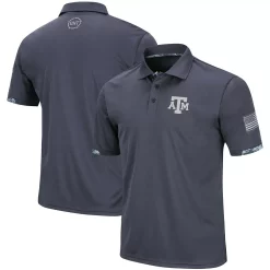 Men's Colosseum Charcoal Texas A&M Aggies Big & Tall OHT Military Appreciation Digital Camo Polo