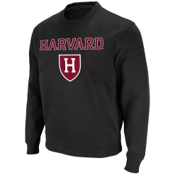 Men's Colosseum Black Harvard Crimson Team Arch & Logo Tackle Twill Pullover Sweatshirt -Colosseum shop 5426618 ALT2