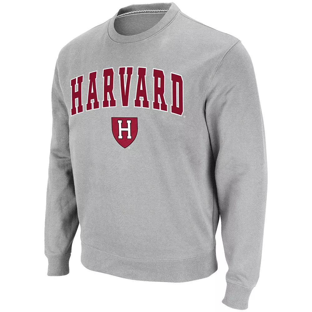 Men's Colosseum Gray Harvard Crimson Team Arch & Logo Tackle Twill Pullover Sweatshirt 3 Men's Colosseum Gray Harvard Crimson Team Arch & Logo Tackle Twill Pullover Sweatshirt - Image 3