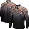 Men's Colosseum Black Washington State Cougars Mossy Oak Fleet II Quarter-Zip Jacket
