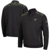 Men's Colosseum Black Texas Longhorns OHT Military Appreciation Commo Fleece Quarter-Zip Jacket