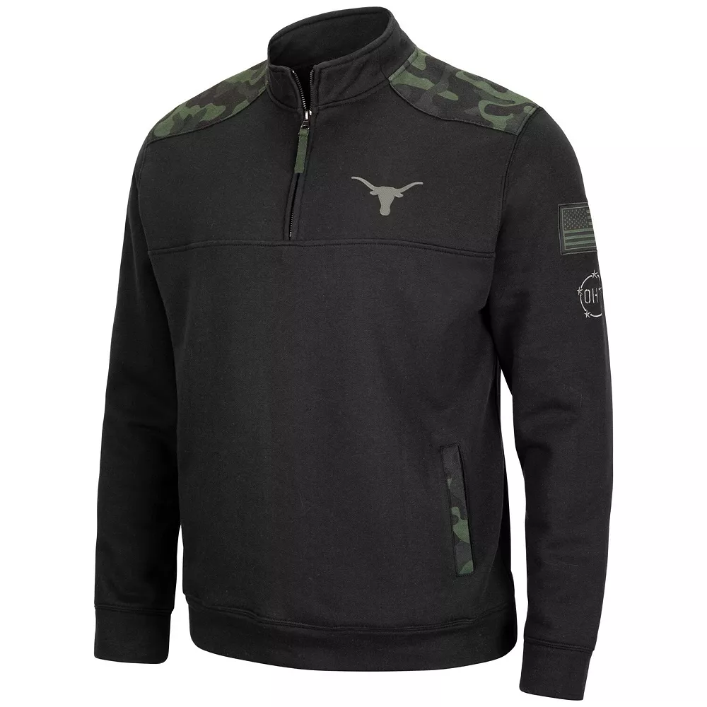 Men's Colosseum Black Texas Longhorns OHT Military Appreciation Commo Fleece Quarter-Zip Jacket 3 Men's Colosseum Black Texas Longhorns OHT Military Appreciation Commo Fleece Quarter-Zip Jacket - Image 3