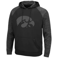 Men's Colosseum Black Iowa Hawkeyes Blackout 3.0 Tonal Raglan Pullover Hoodie -Colosseum shop 5604074 ALT2