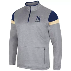 Men's Colosseum Gray Navy Midshipmen Bingo Quarter-Zip Jacket -Colosseum shop 5604596 ALT2