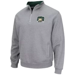 Men's Colosseum Heathered Gray Ohio Bobcats Tortugas Team Logo Quarter-Zip Jacket -Colosseum shop 5605003 ALT2