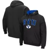 Men's Colosseum Black BYU Cougars Arch & Logo 3.0 Pullover Hoodie