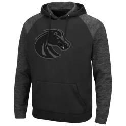 Men's Colosseum Black Boise State Broncos Blackout 3.0 Tonal Raglan Pullover Hoodie -Colosseum shop 5606803 ALT2
