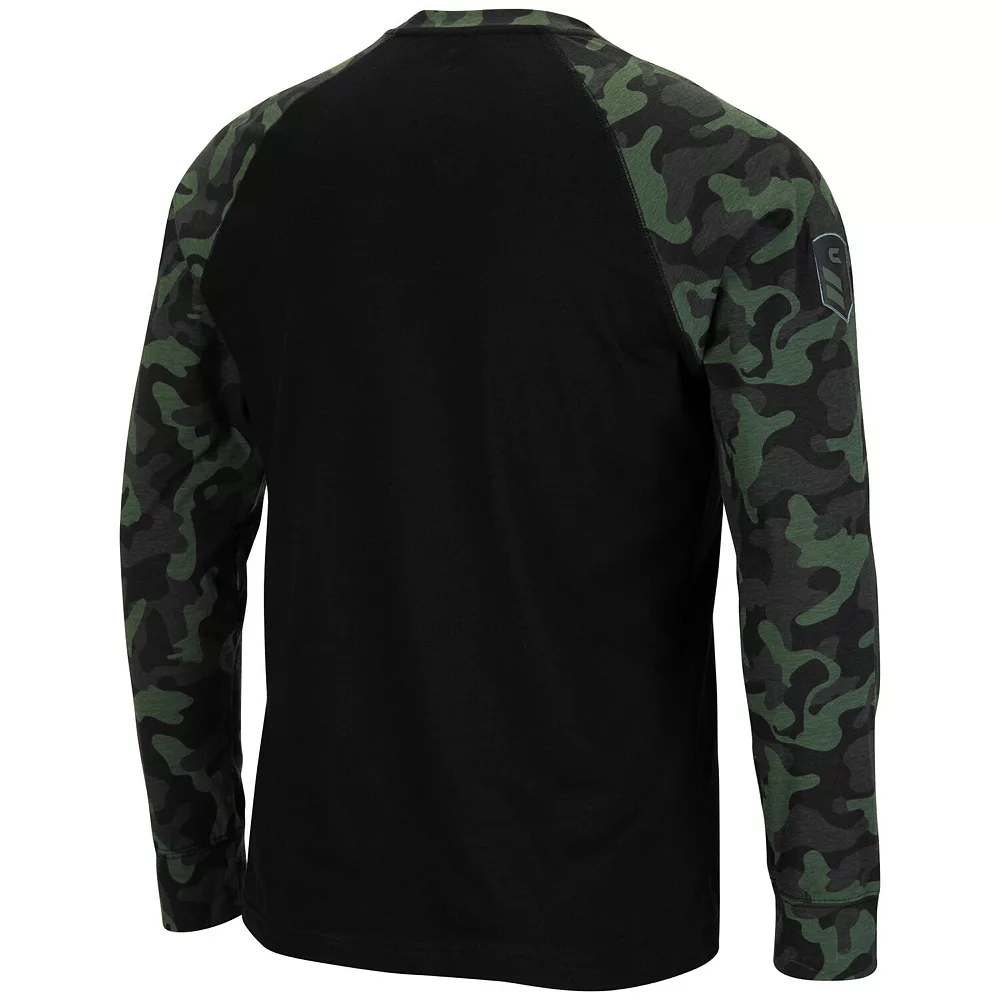 Men's Colosseum Black/Camo Minnesota Golden Gophers Big & Tall OHT Military Appreciation Raglan Long Sleeve T-Shirt 2 Men's Colosseum Black/Camo Minnesota Golden Gophers Big & Tall OHT Military Appreciation Raglan Long Sleeve T-Shirt - Image 2