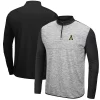 Men's Colosseum Heathered Gray/Black Appalachian State Mountaineers Prospect Quarter-Zip Jacket