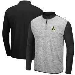 Men's Colosseum Heathered Gray/Black Appalachian State Mountaineers Prospect Quarter-Zip Jacket