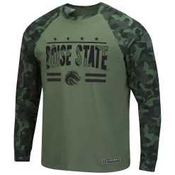 Men's Colosseum Olive/Camo Boise State Broncos OHT Military Appreciation Raglan Long Sleeve T-Shirt -Colosseum shop 5629860 ALT2