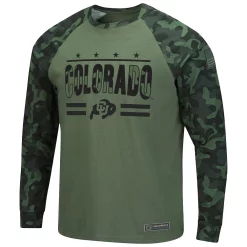 Men's Colosseum Olive/Camo Colorado Buffaloes OHT Military Appreciation Raglan Long Sleeve T-Shirt -Colosseum shop 5629906 ALT2
