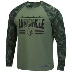 Men's Colosseum Olive/Camo Louisville Cardinals OHT Military Appreciation Raglan Long Sleeve T-Shirt -Colosseum shop 5629969 ALT2