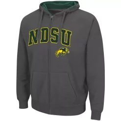 Men's Colosseum Charcoal NDSU Bison Arch & Logo 3.0 Full-Zip Hoodie -Colosseum shop 5630774 ALT2