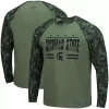 Men's Colosseum Olive/Camo Michigan State Spartans OHT Military Appreciation Raglan Long Sleeve T-Shirt