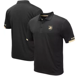 Men's Colosseum Black Army Black Knights Logo Santry Polo