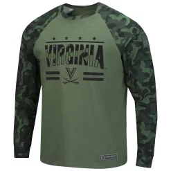 Men's Colosseum Olive/Camo Virginia Cavaliers OHT Military Appreciation Raglan Long Sleeve T-Shirt -Colosseum shop 5631687 ALT2