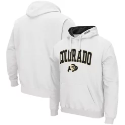 Men's Colosseum White Colorado Buffaloes Arch & Logo 3.0 Pullover Hoodie