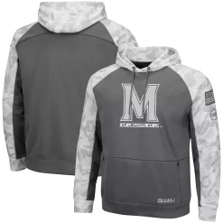 Men's Colosseum Gray/Arctic Camo Maryland Terrapins OHT Military Appreciation Tonal Raglan Pullover Hoodie